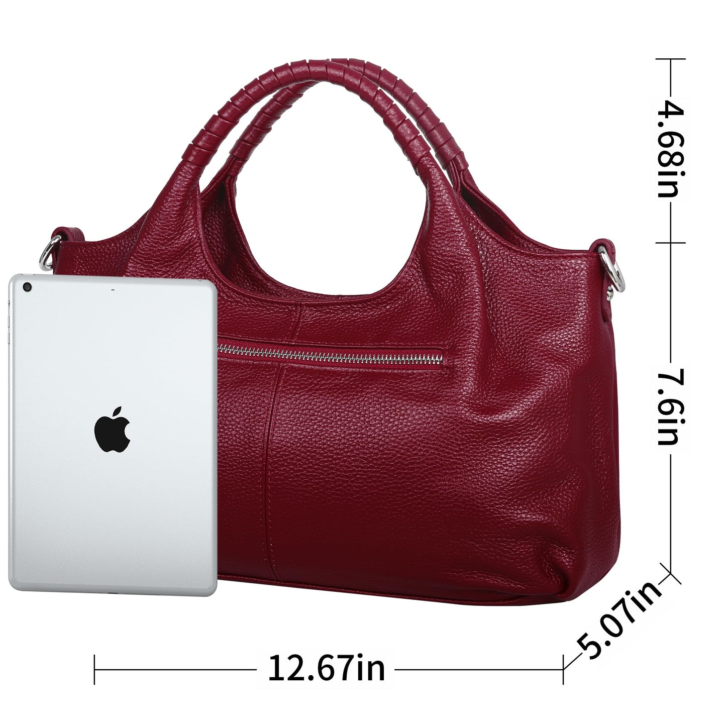 Iswee Leather Satchel Women Purse and Handbag Crossbody Shoulder Bag Hobo | Genuine Cowhide Leather Tote Top Handle Bag Soft & Durable Medium Size Bags with Detachable Multiple Pocketbooks Trendy