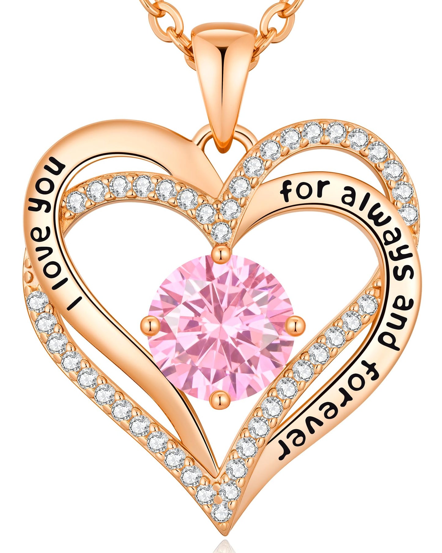 CDE Forever Love Heart Necklaces for Women, Wedding Anniversary, Valentine's，Birthday Mothers Christmas Day Gifts for Mom, Mother, Wife, S925 Silver Jewelry with Birthstone Pendant