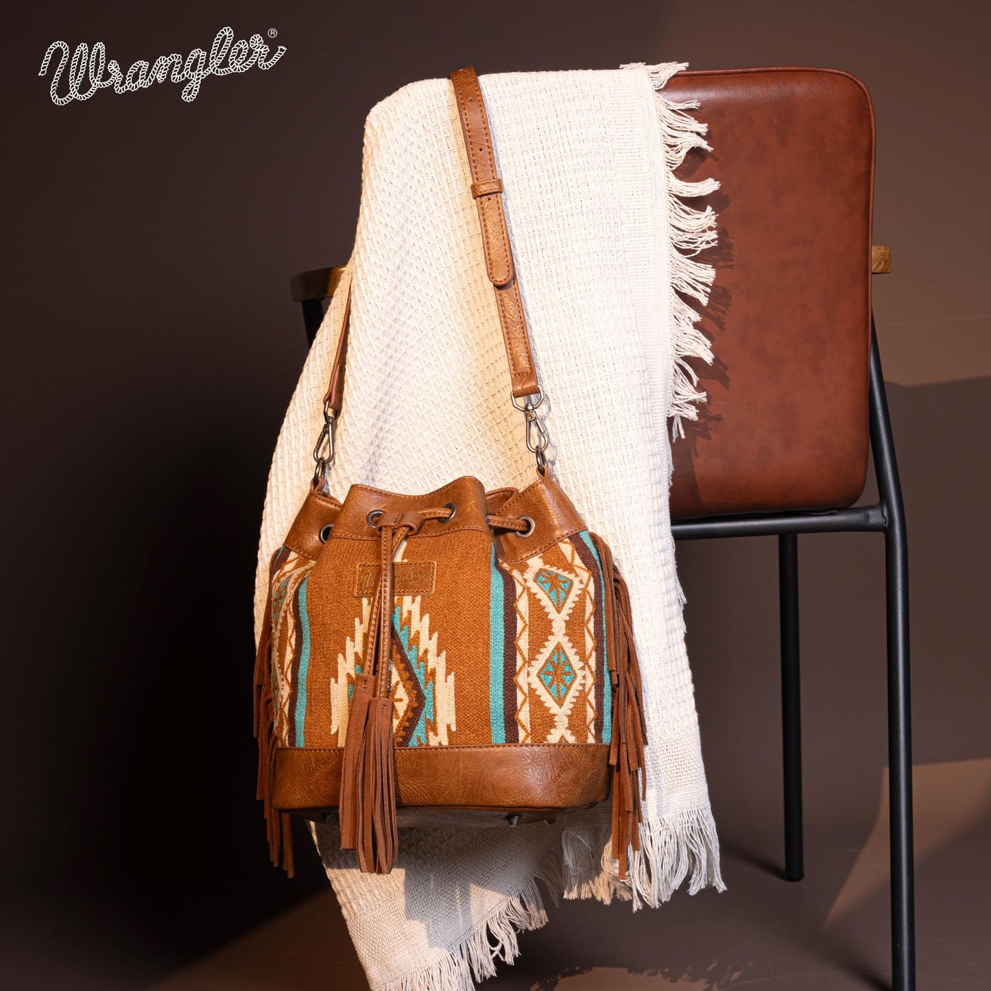 Wrangler Hobo Bags for Women Designer Aztec Bucket Purses Western Tapestry Shoulder Handbags
