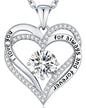 CDE Forever Love Heart Necklaces for Women, Wedding Anniversary, Valentine's，Birthday Mothers Christmas Day Gifts for Mom, Mother, Wife, S925 Silver Jewelry with Birthstone Pendant