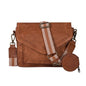 Leather Flapover Crossbody Handbag Purse for Women with Adjustable Strap & Overflap Snap Closure Tote/Bag