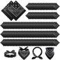 Suhine 300 Pcs Bandanas Bulk Unisex Paisley Bandanas Multipurpose Cowboy Head Wrap Scarf Headband Handkerchief for Women Men(Black)