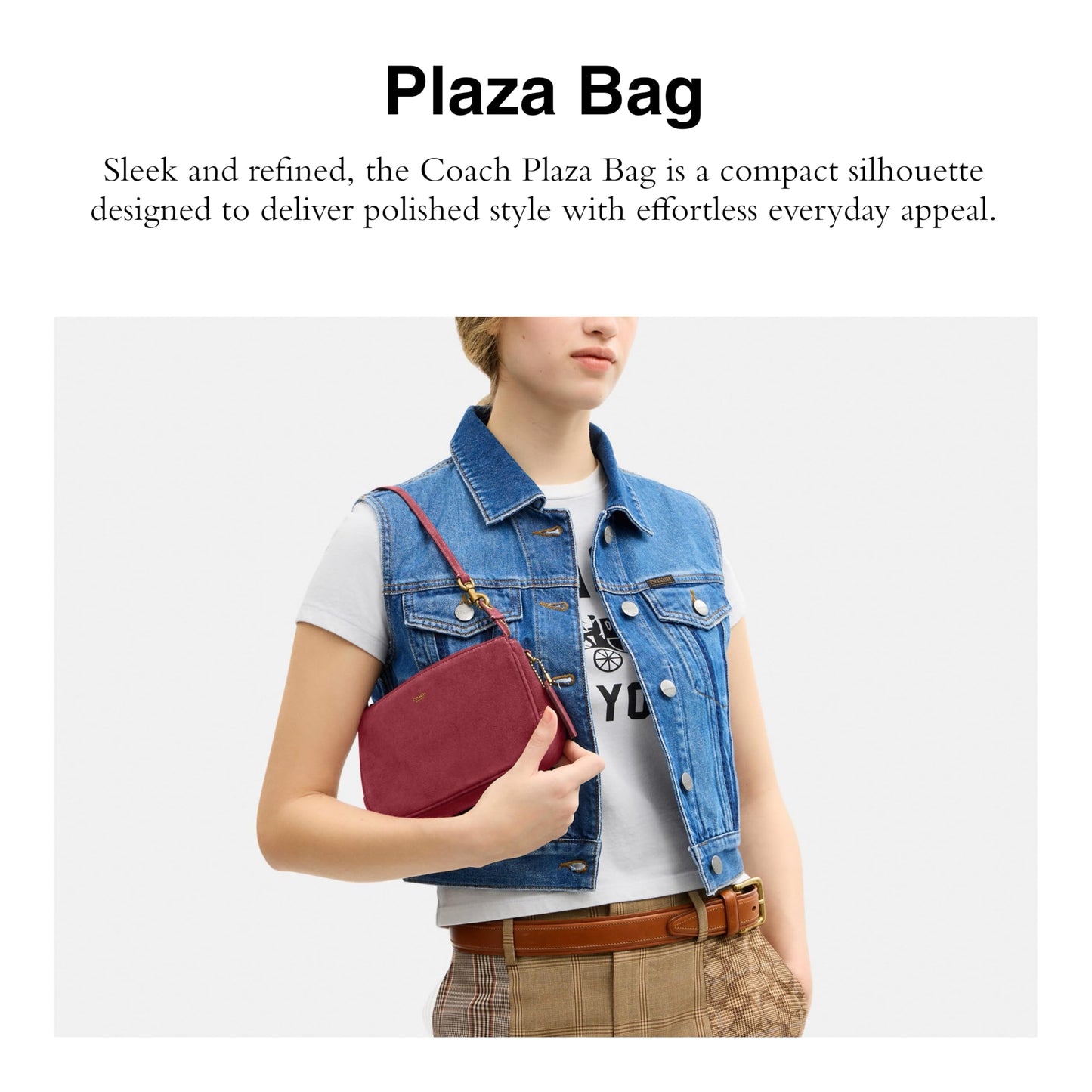 Coach Women's Natural Grain Leather Plaza Bag