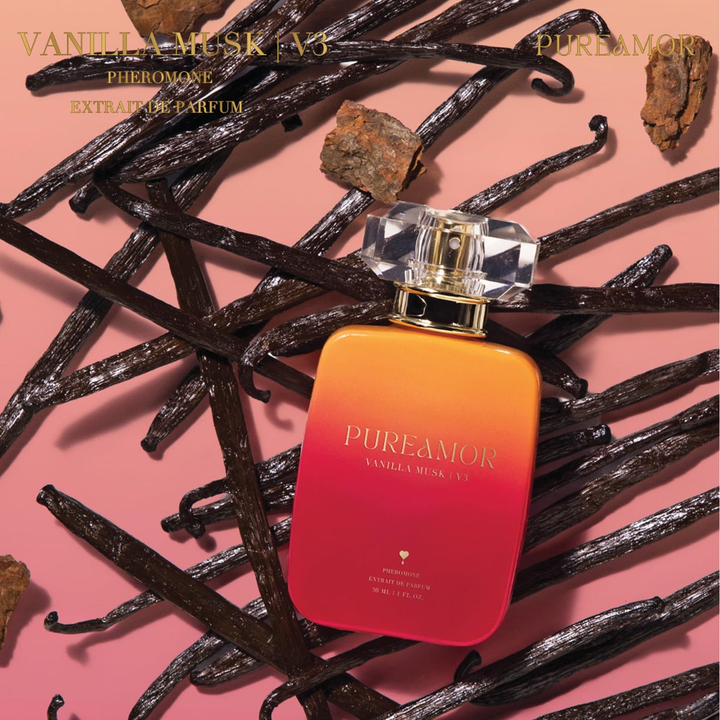 PUREAMOR Pheromone Perfume for Women, Moonlight Mellow Extrait de Parfum - Long Lasting Sweet Floral Gourmand Scent, 30% High Concentration, Full Size Fragrance Spray, 1.0 oz / 30 ml