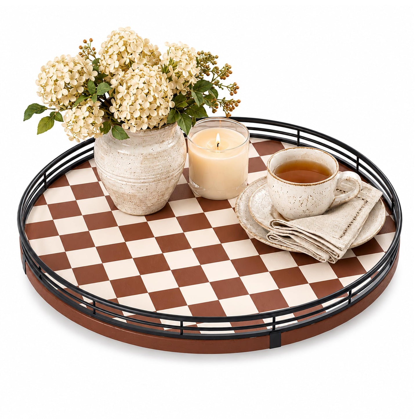 AMH Lazy Susan Wooden Organizer for Table Top