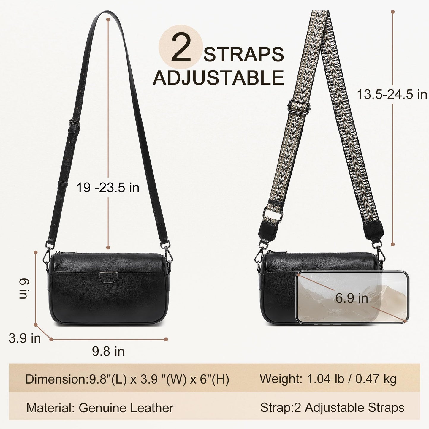 Genuine Leather Crossbody Purses Bag,Travel Casual Handbag,Small Shoulder Cross body Purse Trendy Gifts for Women
