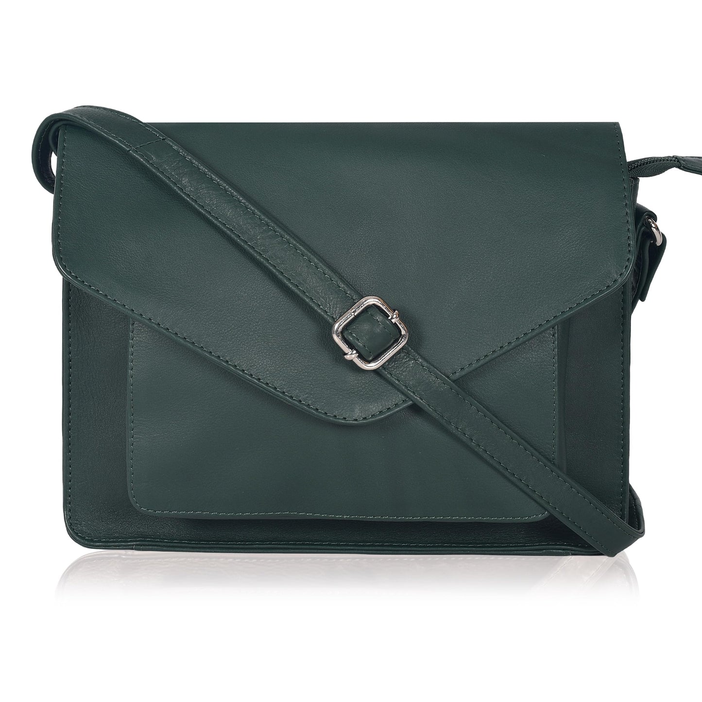 Leather Flapover Crossbody Handbag Purse for Women with Adjustable Strap & Overflap Snap Closure Tote/Bag