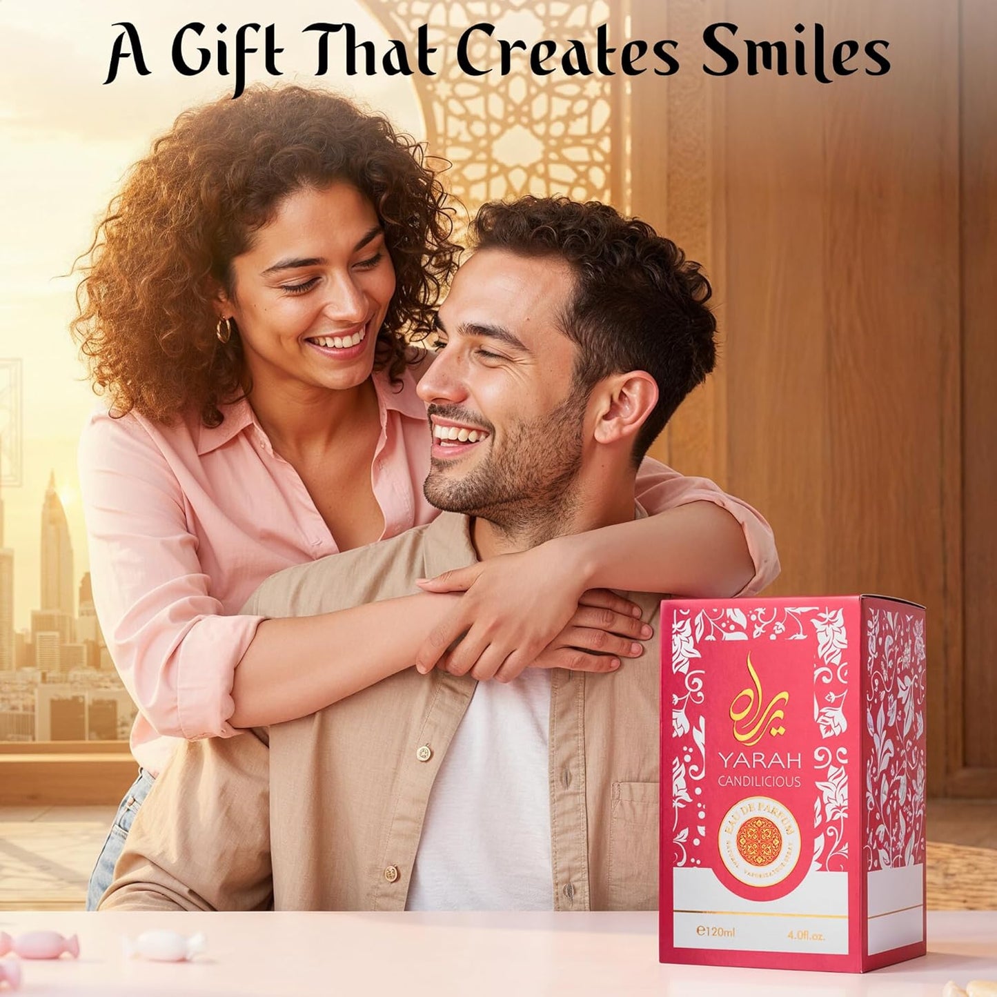 SAADAH Yarah Candilicious Eau De Parfum for Women 4.0 Fl.oz, 120ml Fruity Floral Gourmand Perfume, Sweet Strawberry Vanilla Cotton Candy, Gardenia Amber Musk, Long Lasting Luxury Fragrance