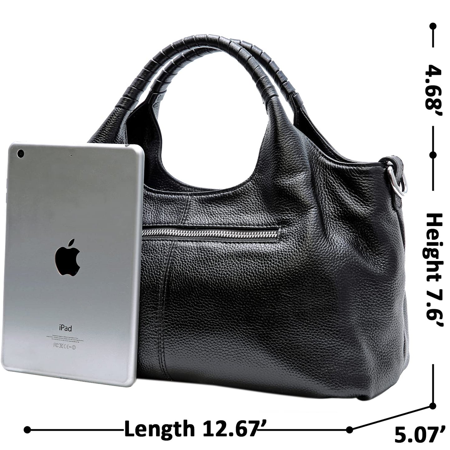 Iswee Leather Satchel Women Purse and Handbag Crossbody Shoulder Bag Hobo | Genuine Cowhide Leather Tote Top Handle Bag Soft & Durable Medium Size Bags with Detachable Multiple Pocketbooks Trendy