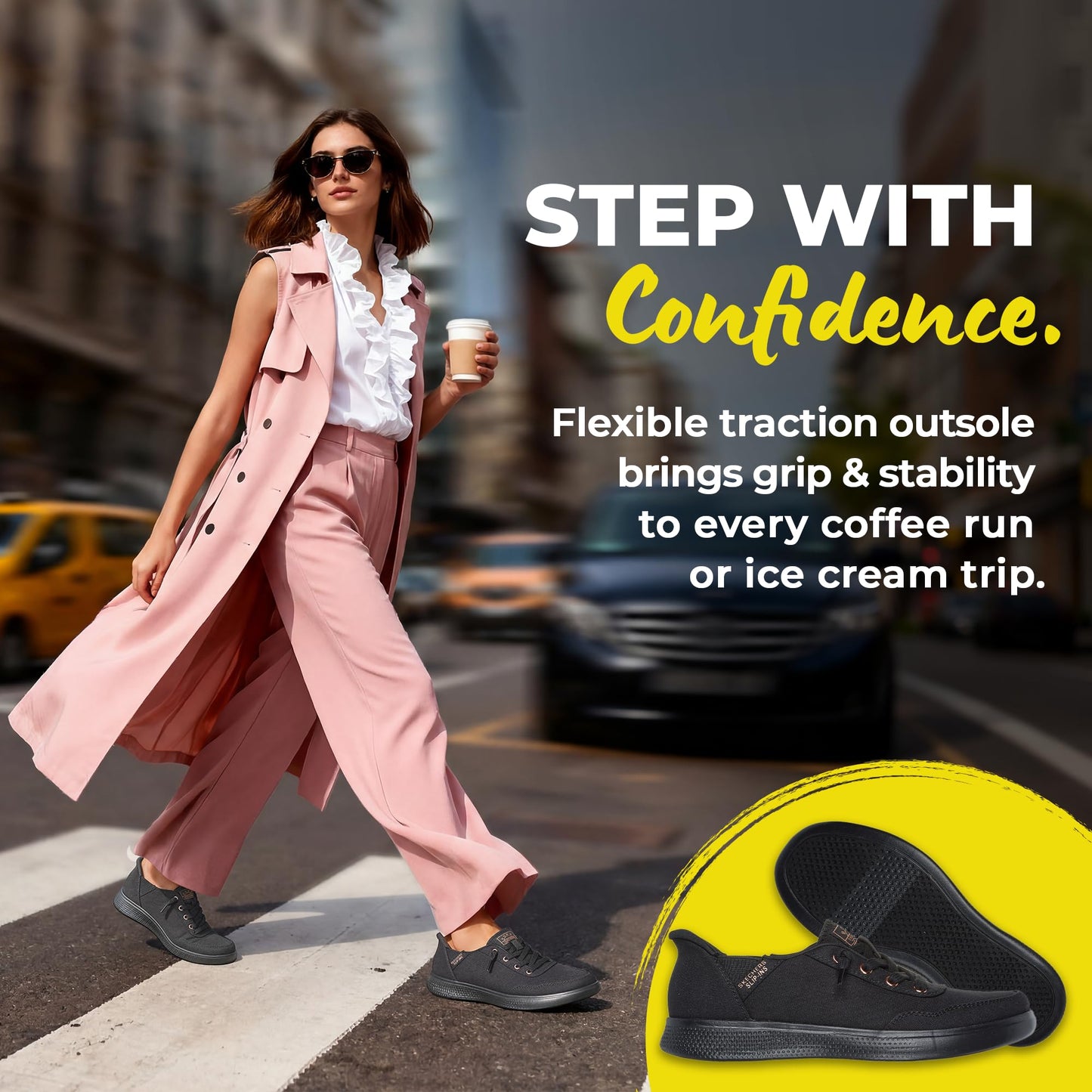 Skechers Women's Hands Free Slip-Ins Skip Cute - B Cute Sweet Sneaker, White, 9Skechers Women's Hands Free Slip-Ins Skip Cute - B Cute Sweet Sneaker, White, 9