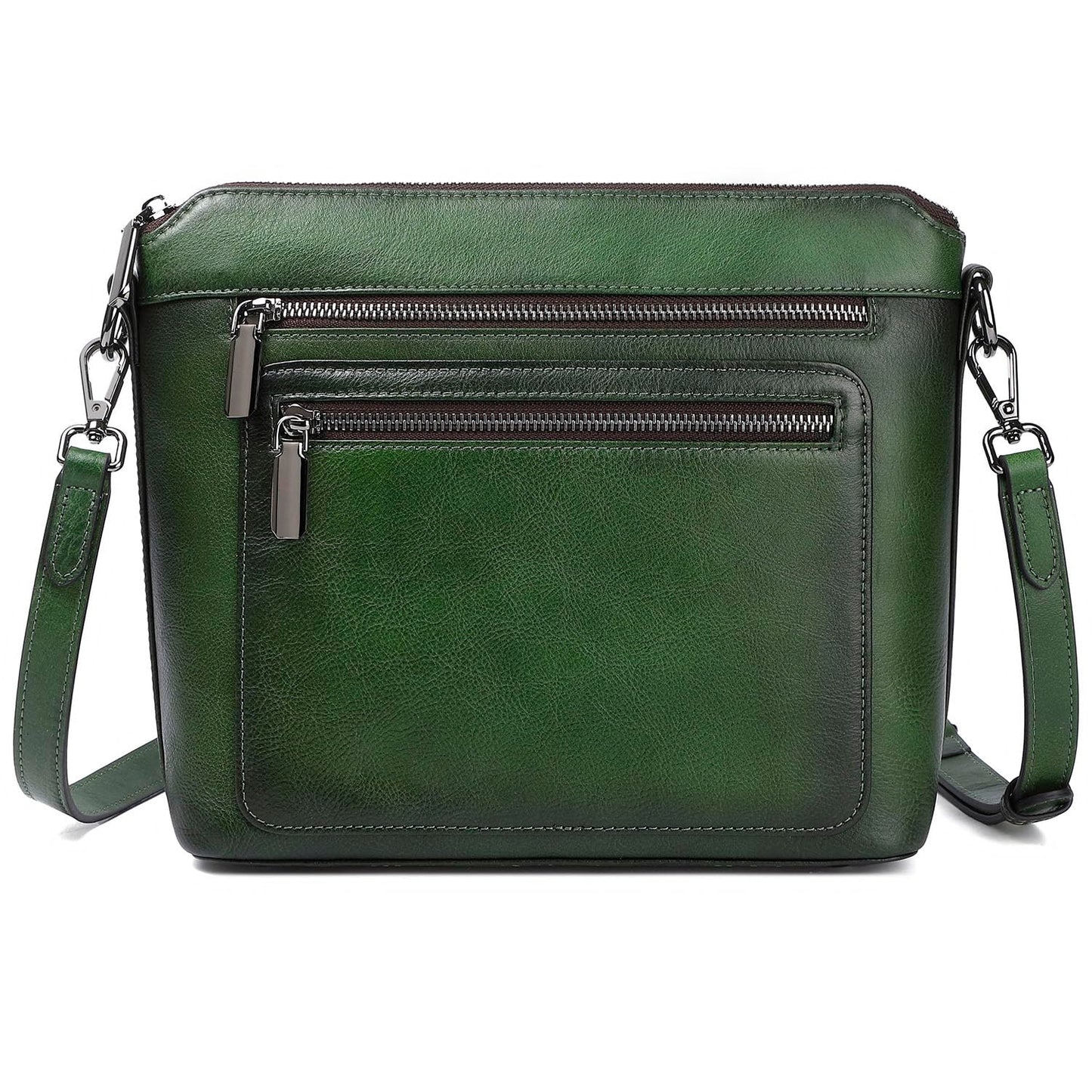 COOLCY Genuine Leather Crossbody Bags for Women Purses and Handbags for Ladies with Multiple Pockets Shoulder Satchel Bag