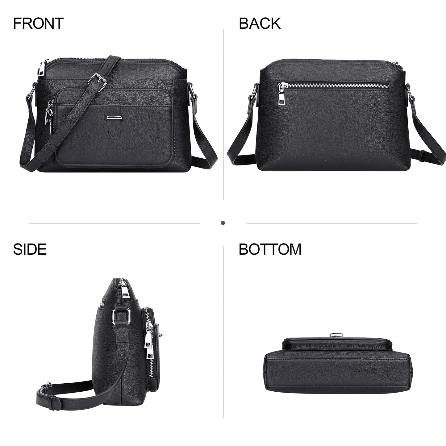 Over Earth Genuine Leather Crossbody Bags for Women Small Ladies Handbags and Purses with Card Slots
