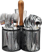 Mind Reader 3CIRMESH-BLK, Cutlery, Silverware Organizer, Utensil Caddy, Multi-Purpose Holder, Silver, 3-Section, Black