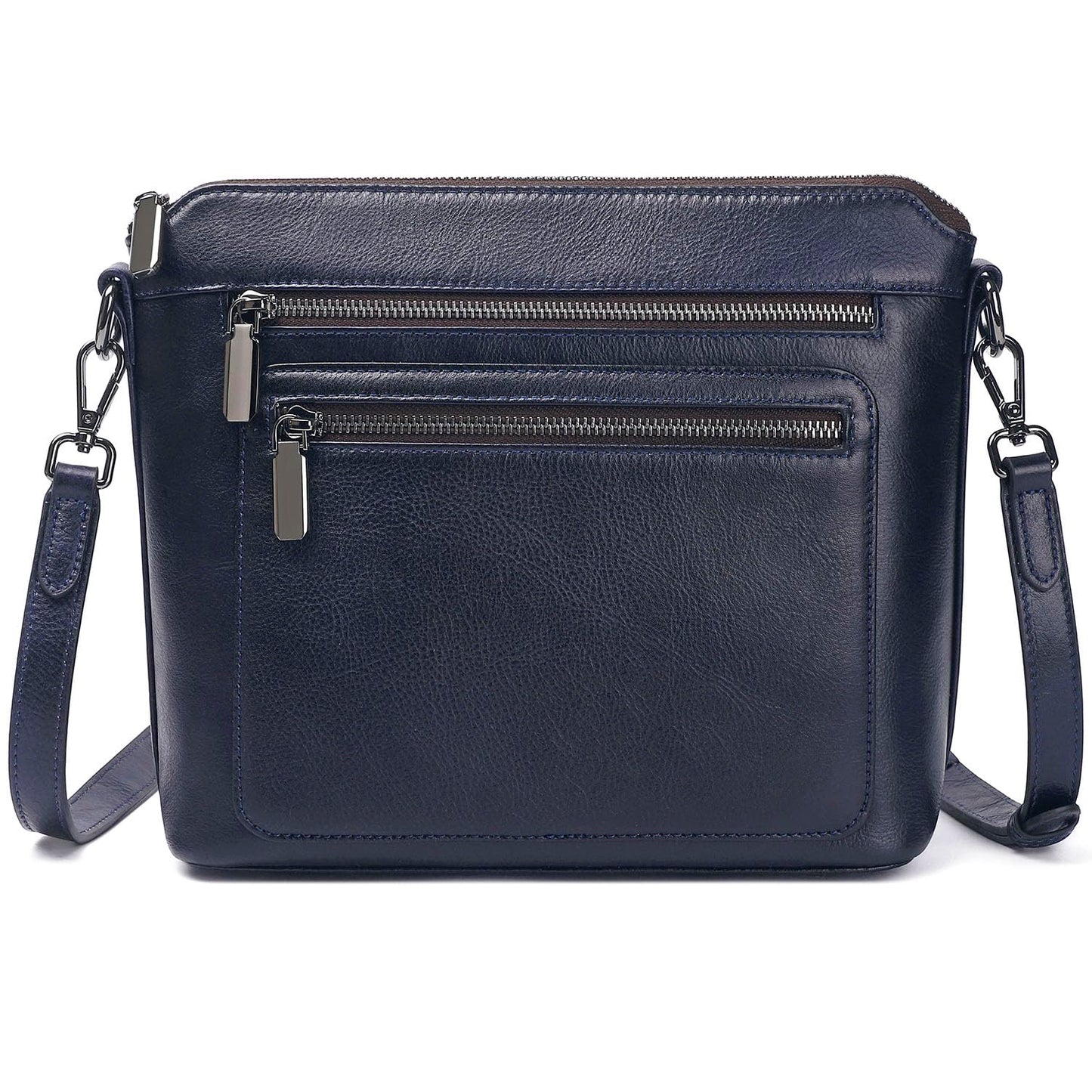 COOLCY Genuine Leather Crossbody Bags for Women Purses and Handbags for Ladies with Multiple Pockets Shoulder Satchel Bag