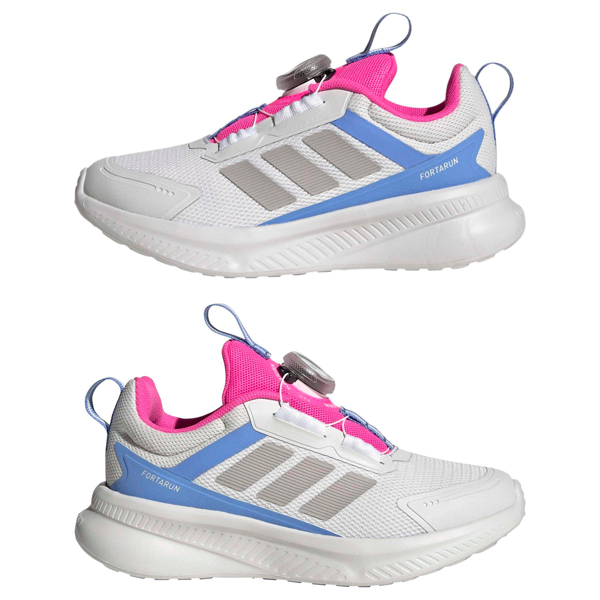 adidas Unisex-Kids Fortarun 4.0 BOA, Crystal White/Grey/Lucid Pink, 13adidas Unisex-Kids Fortarun 4.0 BOA, Crystal White/Grey/Lucid Pink, 13