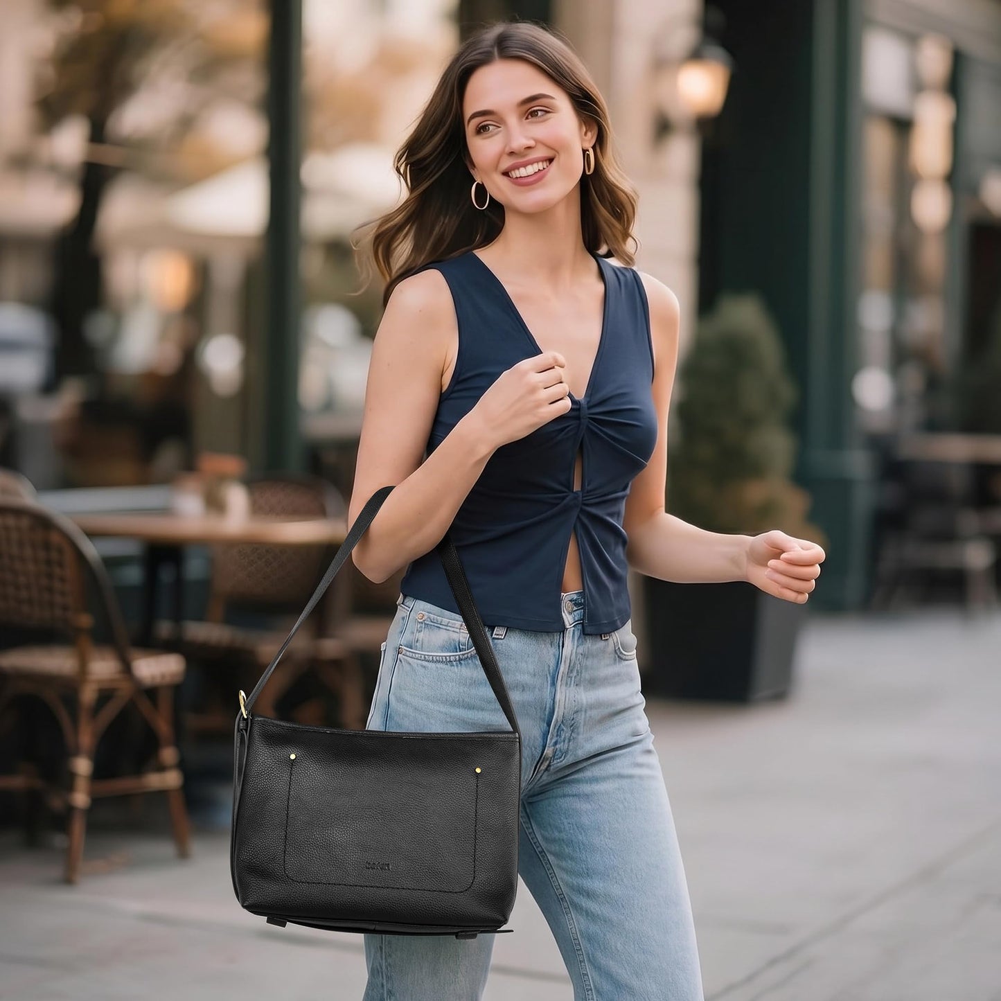 befen Genuine Leather Purses for Women, RFID Medium Leather Crossbody Bags Shoulder Purse Handbags
