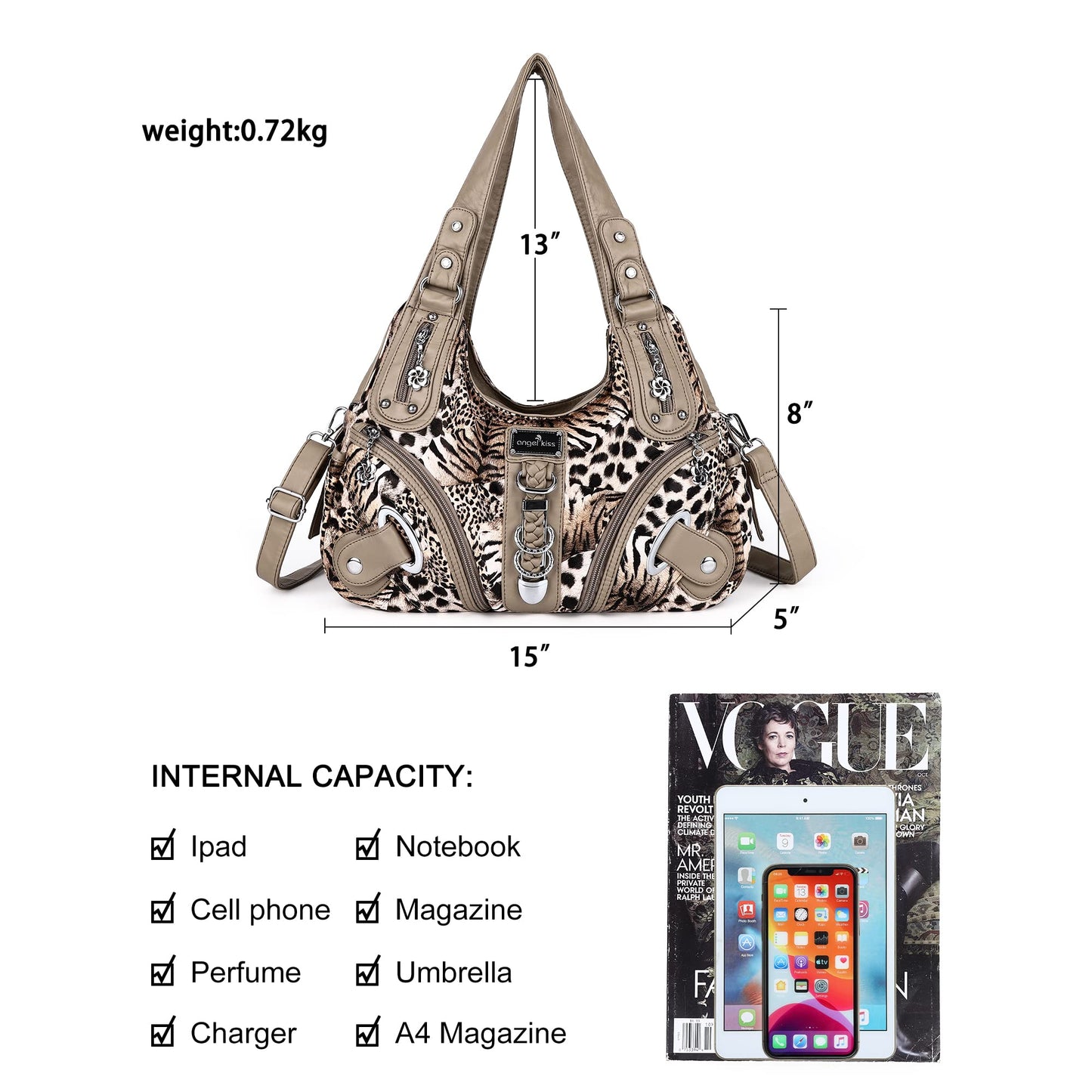 Angelkiss Hobo Purses and handbags for Women Satchel Handbag Women Purses Large Daily Shoulder Bags