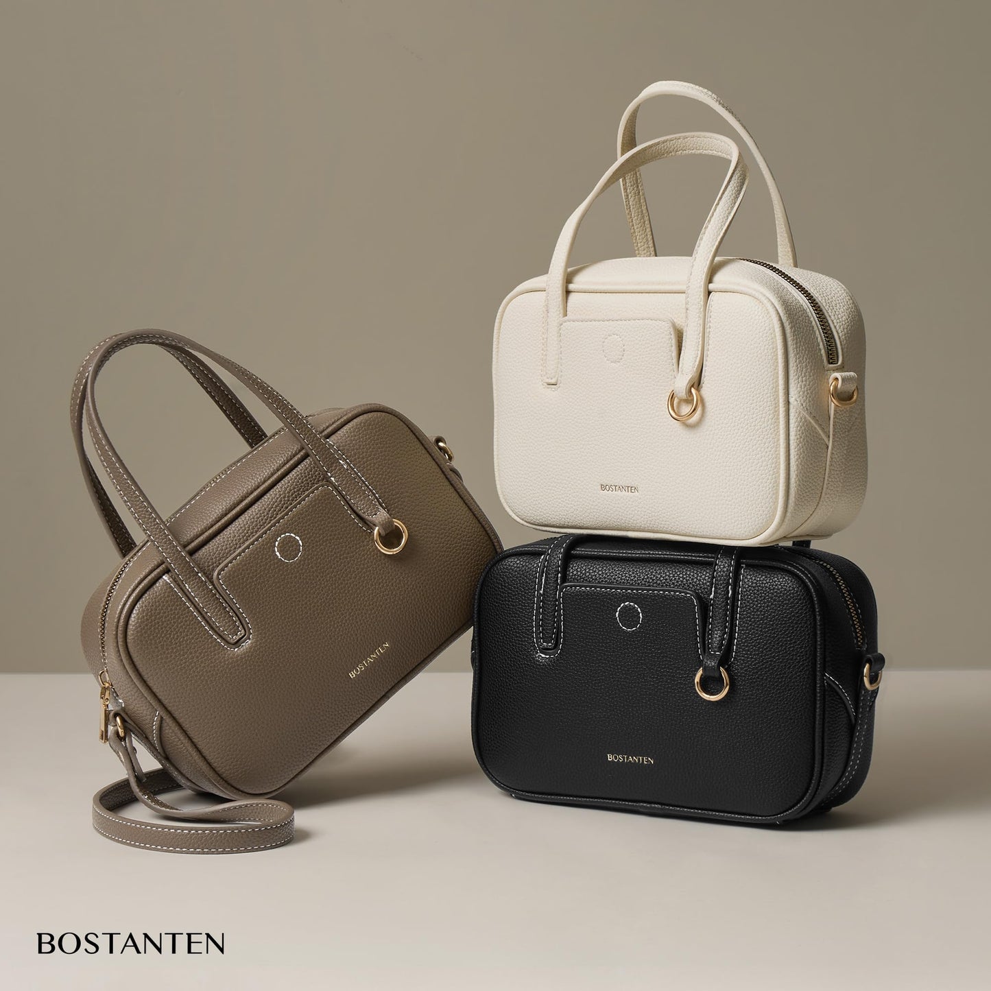BOSTANTEN Small Crossbody Bag for Women Vegan Leather Purse | Lightweight, Top Handle, Adjustable Strap, Compact Storage for Travel Shopping Everyday