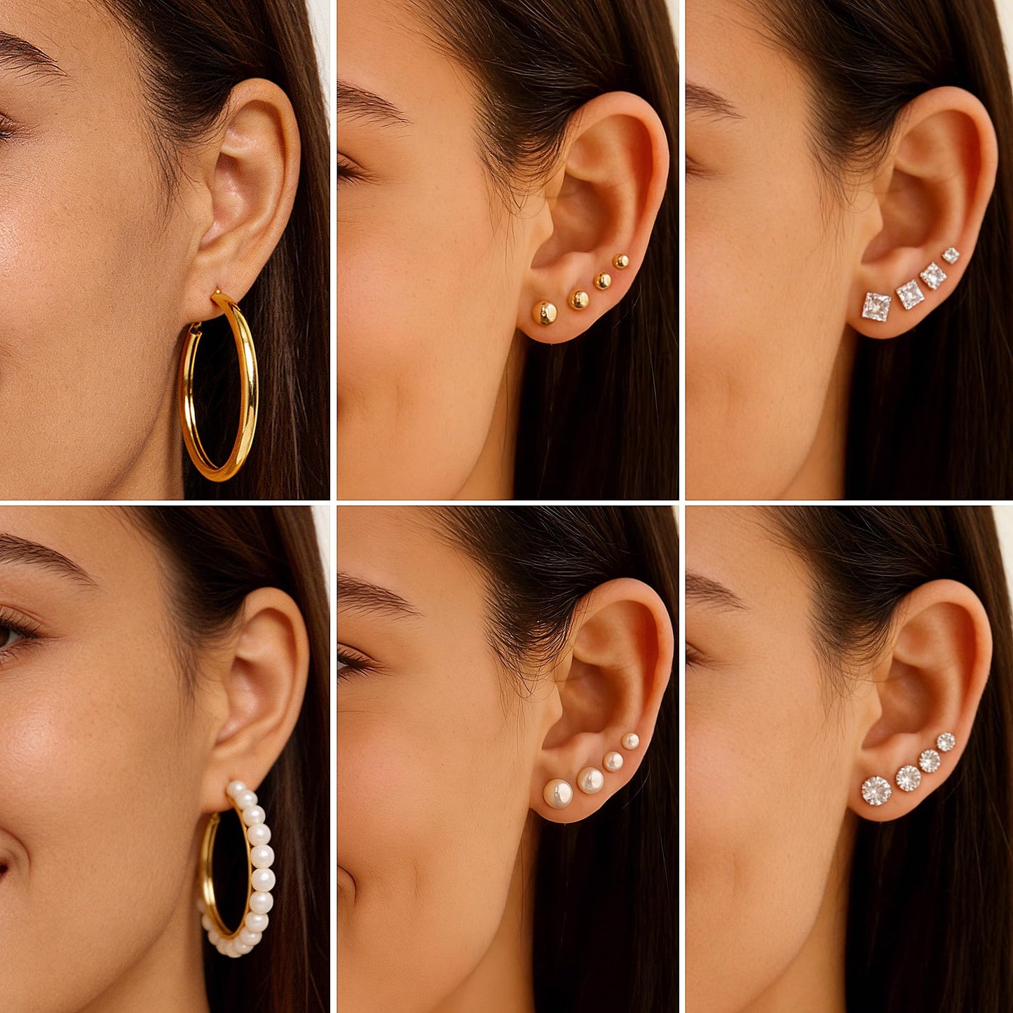 Jewelry 68 Pcs Gold Jewelry Set for Women with 7 Necklace, 17 Bracelet, 5 Hoop Earrings, 15 Stud Earrings, 24 Knuckle Rings for Women Jewelry Set for Women Gift