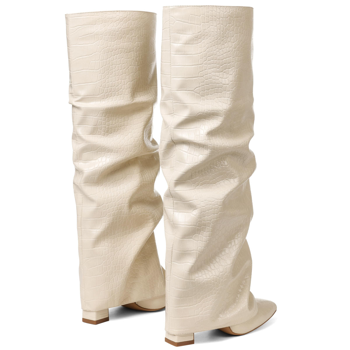 SaraIris Women's Black Knee High Boots - Shark Fold Over BootsSaraIris Women's Black Knee High Boots - Shark Fold Over Boots 7.5 size