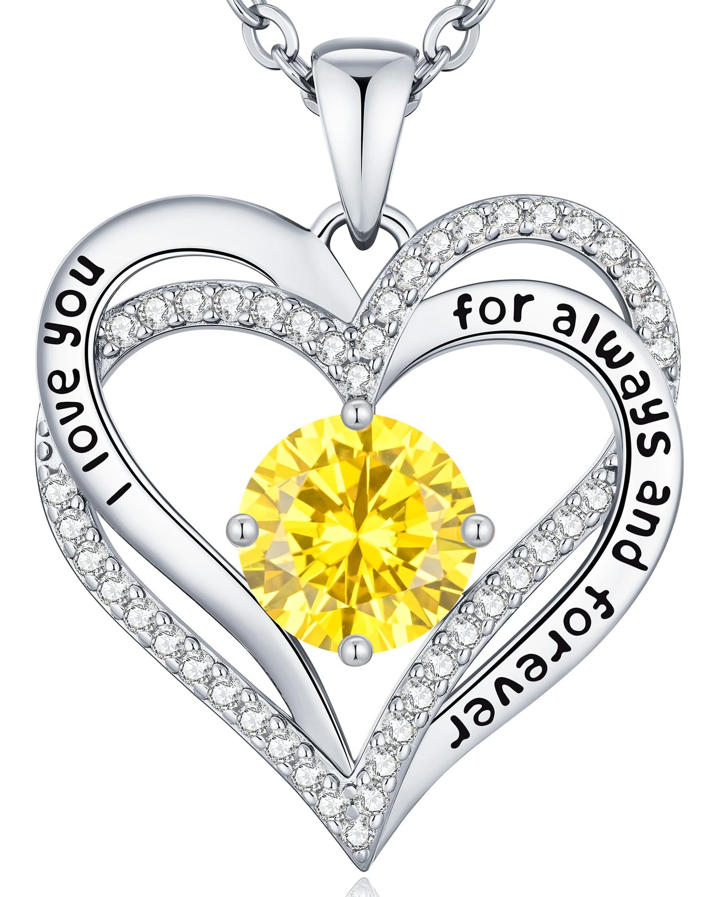 CDE Forever Love Heart Necklaces for Women, Wedding Anniversary, Valentine's，Birthday Mothers Christmas Day Gifts for Mom, Mother, Wife, S925 Silver Jewelry with Birthstone Pendant