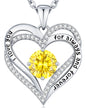 CDE Forever Love Heart Necklaces for Women, Wedding Anniversary, Valentine's，Birthday Mothers Christmas Day Gifts for Mom, Mother, Wife, S925 Silver Jewelry with Birthstone Pendant