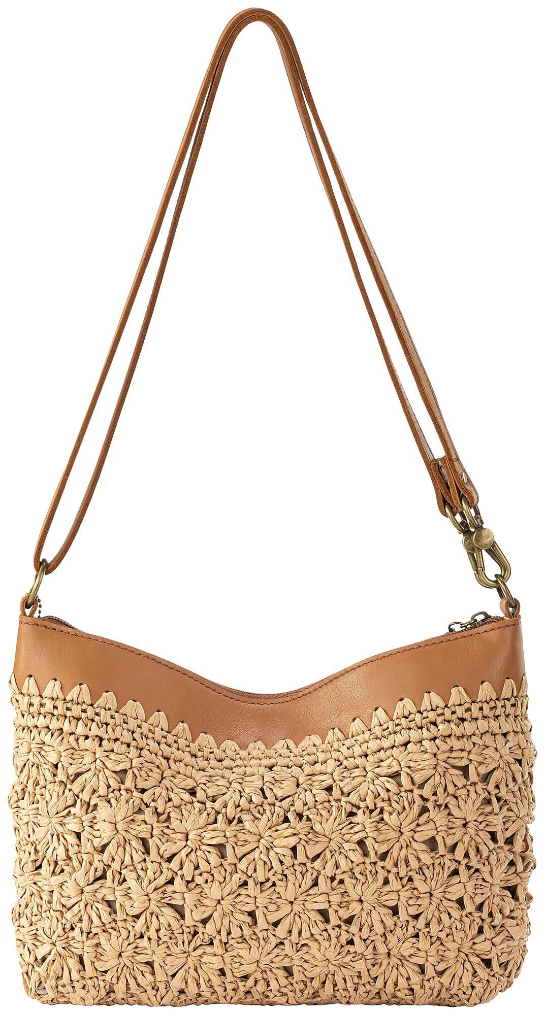 The Sak Lumi Convertible Crossbody Purse - Women's Handbag for Everyday & Travel, 3-in-1 Small Crossbody in Crochet & Leather