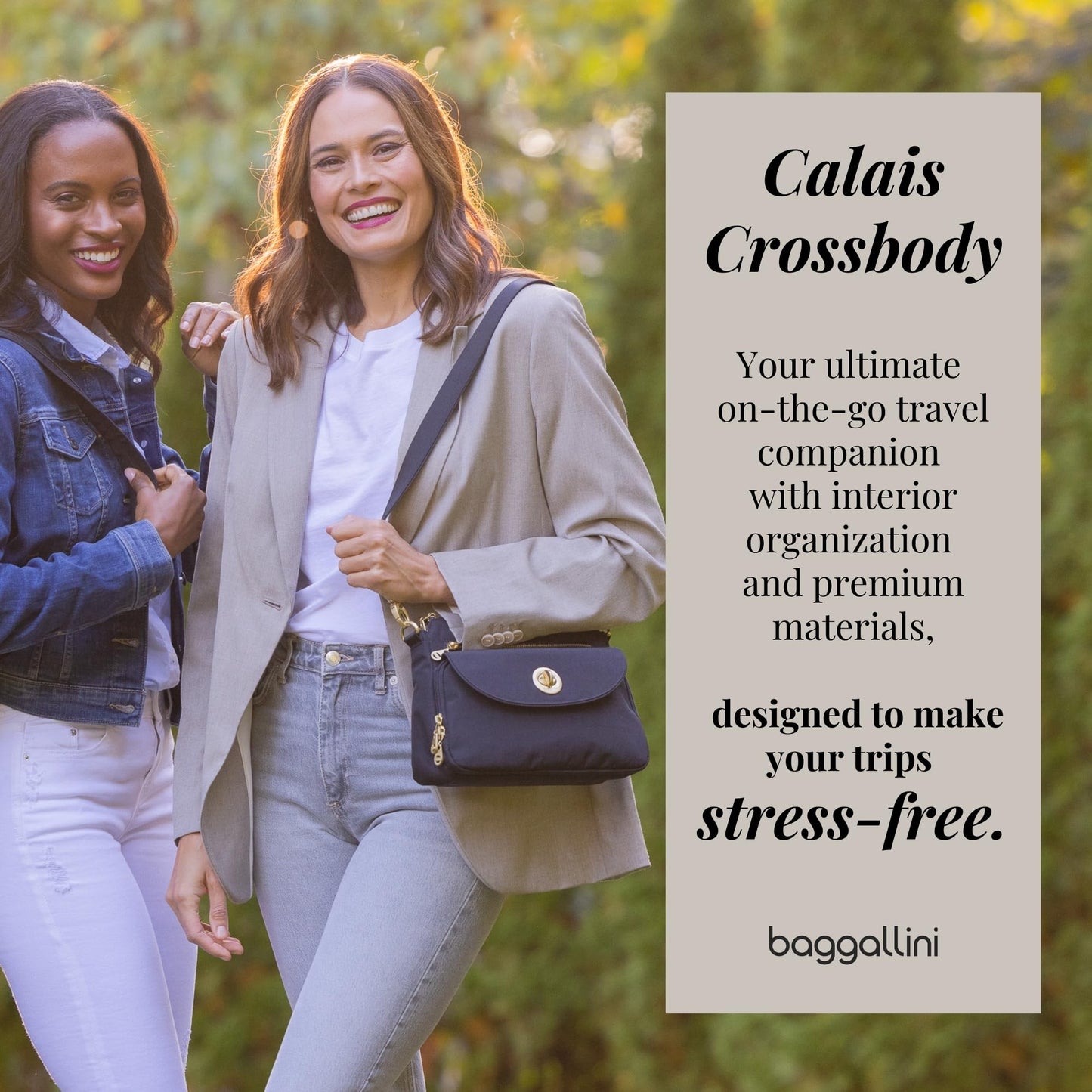 Baggallini Calais Crossbody Bags for Women 10x7 Lightweight Water-Resistant Travel Purse, RFID & Interior Organization