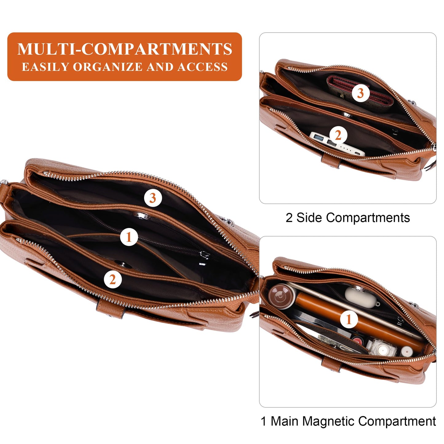 Over Earth Genuine Leather Small Hobo Crossbody Bags for Women Shoulder Purses and Handbags