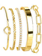 Gokeey Gold Bracelets Set for Women Non Tarnish, Waterproof 14K Gold Plated Sterling Silver Chunky Cuff Bracelet Stackable Gold Bangles Bracelet for Women Trendy Fashion Accessories Tie Knot Cuban Rope Paperclip Beaded Bracelet Stack Jewelry Mothers Day G