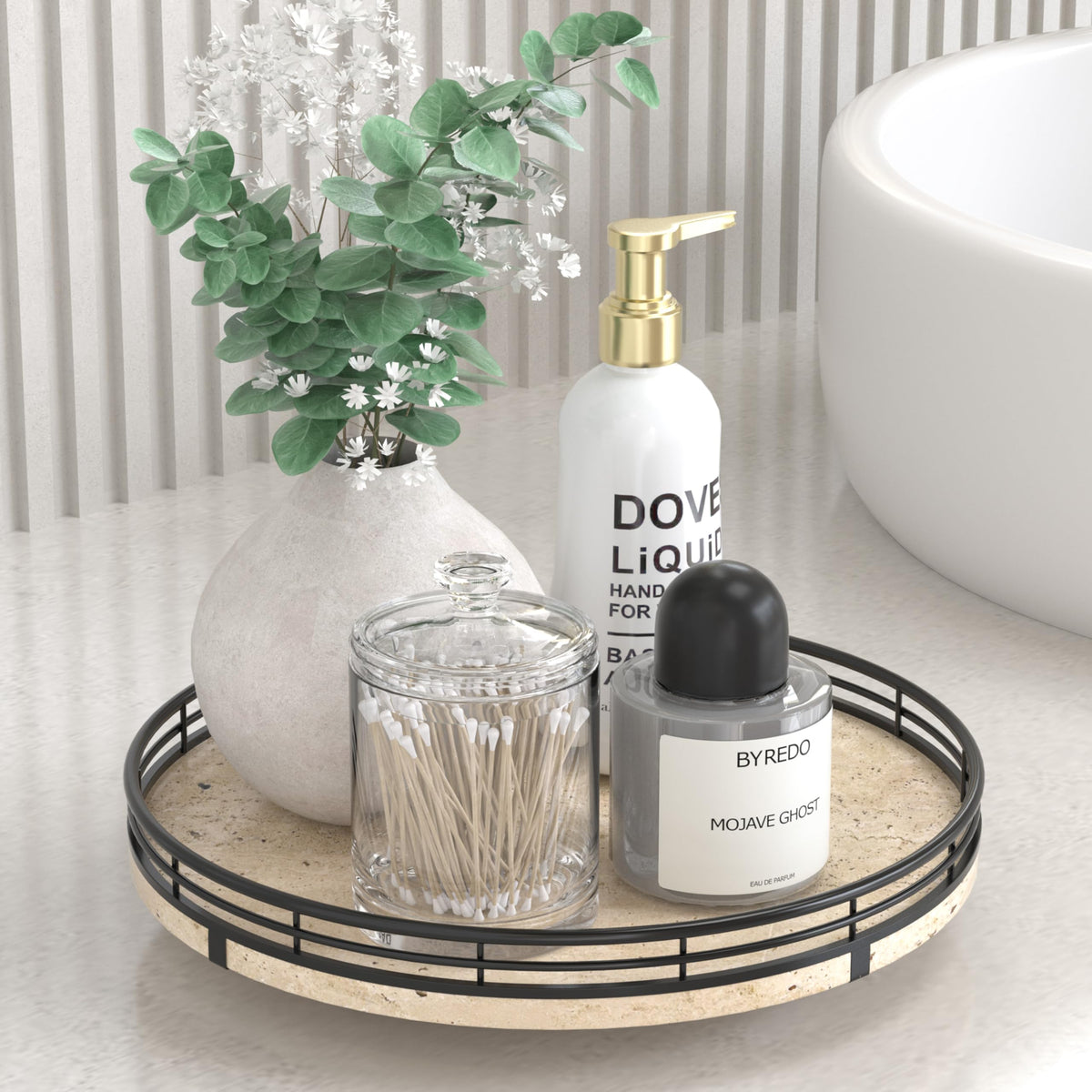AMH Lazy Susan Wooden Organizer for Table Top