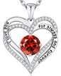 CDE Forever Love Heart Necklaces for Women, Wedding Anniversary, Valentine's，Birthday Mothers Christmas Day Gifts for Mom, Mother, Wife, S925 Silver Jewelry with Birthstone Pendant