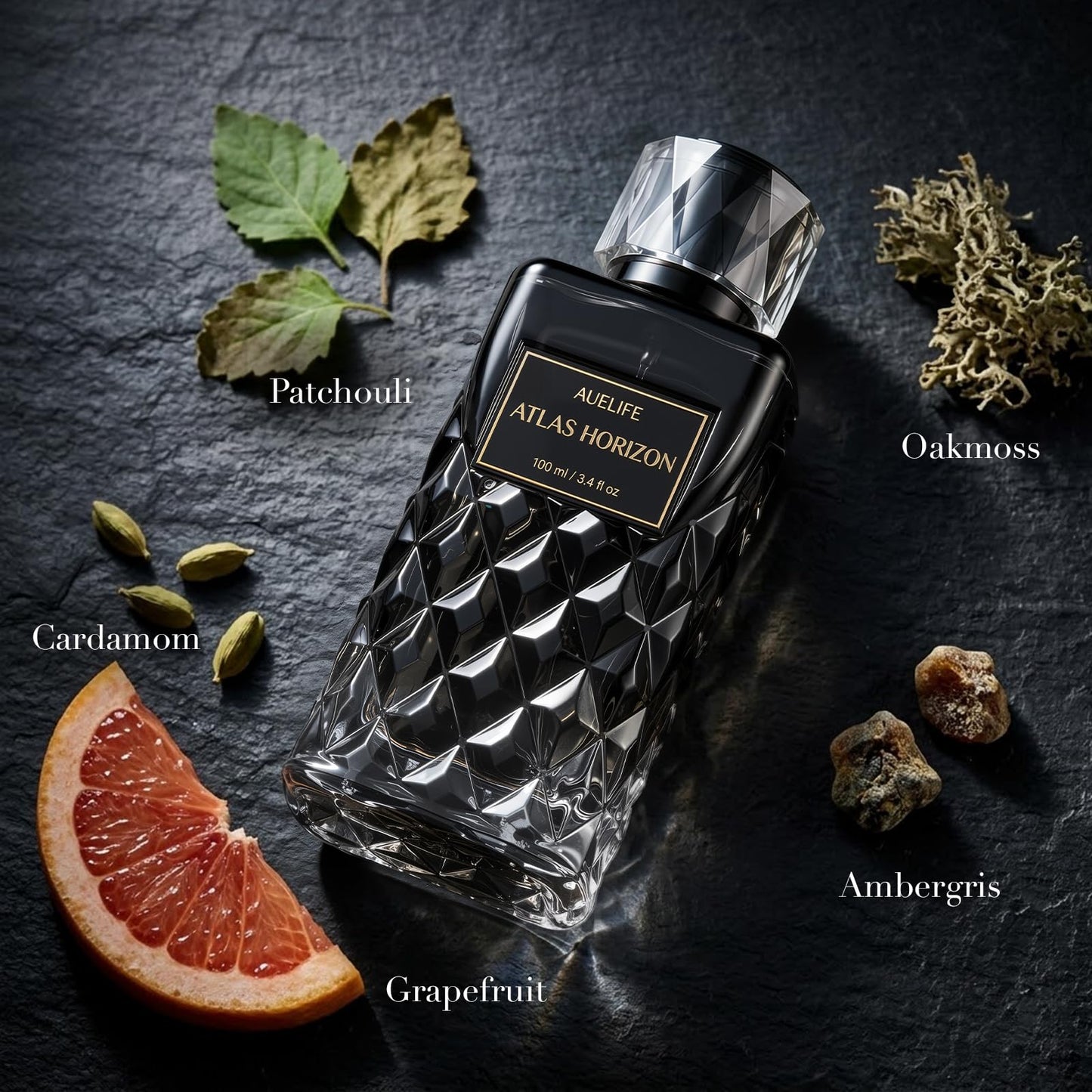 Auelife Cologne for Men, Alcohol-Free Long Lasting Perfume Fragrance, Fresh Lemon Citrus & Marine Scent with Cedar, Patchouli & Musk, 100ml / 3.4 Fl Oz, Daily Wear, Father’s Day Gift (NAVY MERIDIAN)
