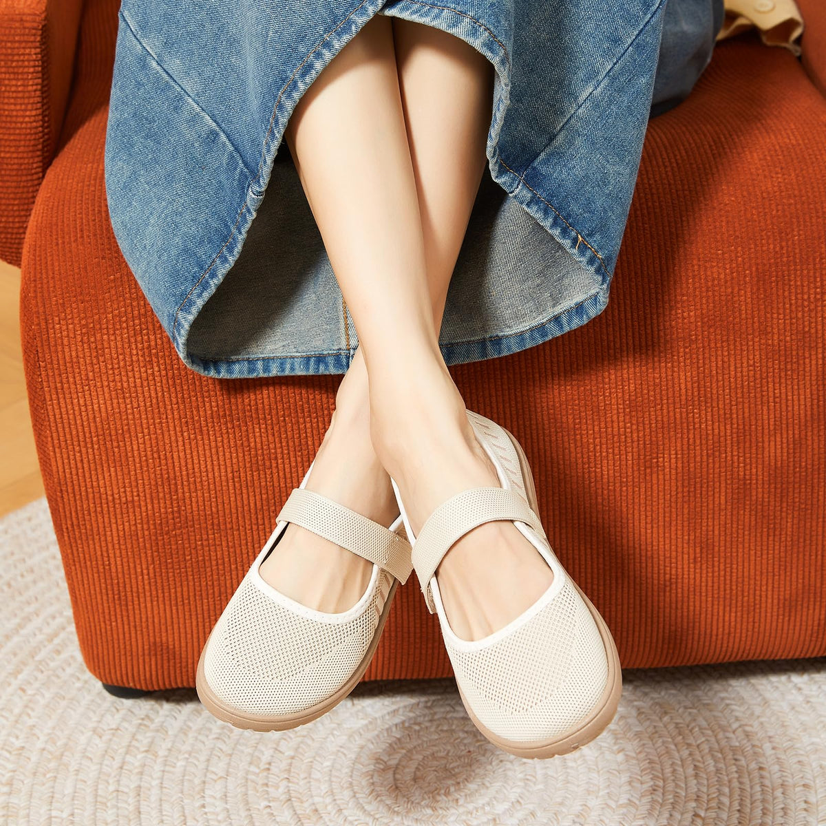 Waluzs Wide Toe Box Flats Shoes Women Knit Mary Jane Dress Shoes WideWaluzs Wide Toe Box Flats Shoes Women Knit Mary Jane Dress Shoes Wide