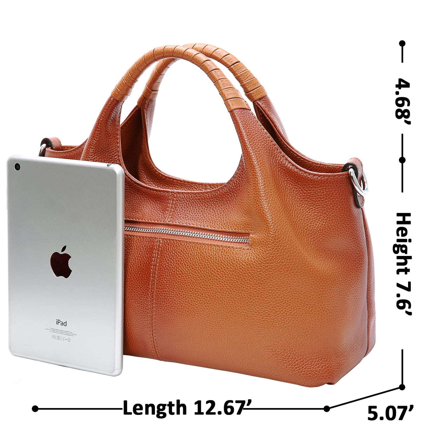 Iswee Leather Satchel Women Purse and Handbag Crossbody Shoulder Bag Hobo | Genuine Cowhide Leather Tote Top Handle Bag Soft & Durable Medium Size Bags with Detachable Multiple Pocketbooks Trendy