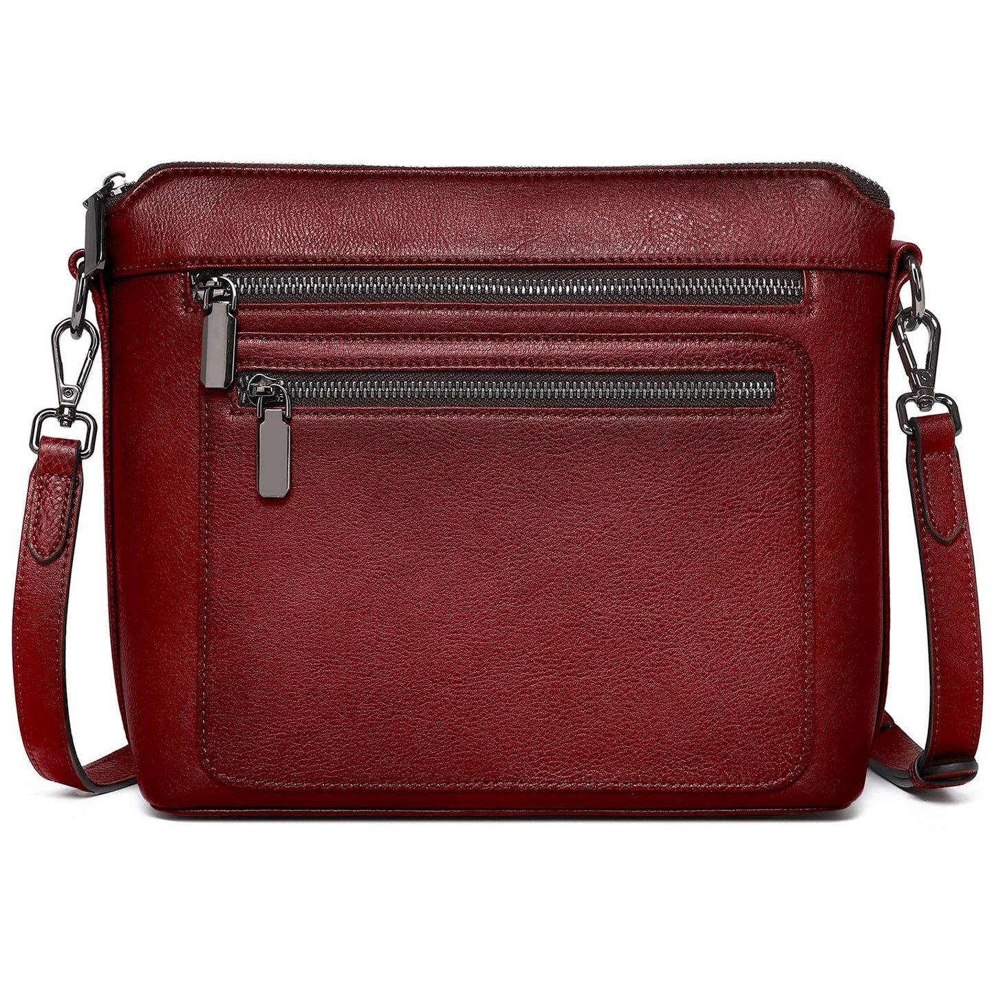 COOLCY Genuine Leather Crossbody Bags for Women Purses and Handbags for Ladies with Multiple Pockets Shoulder Satchel Bag