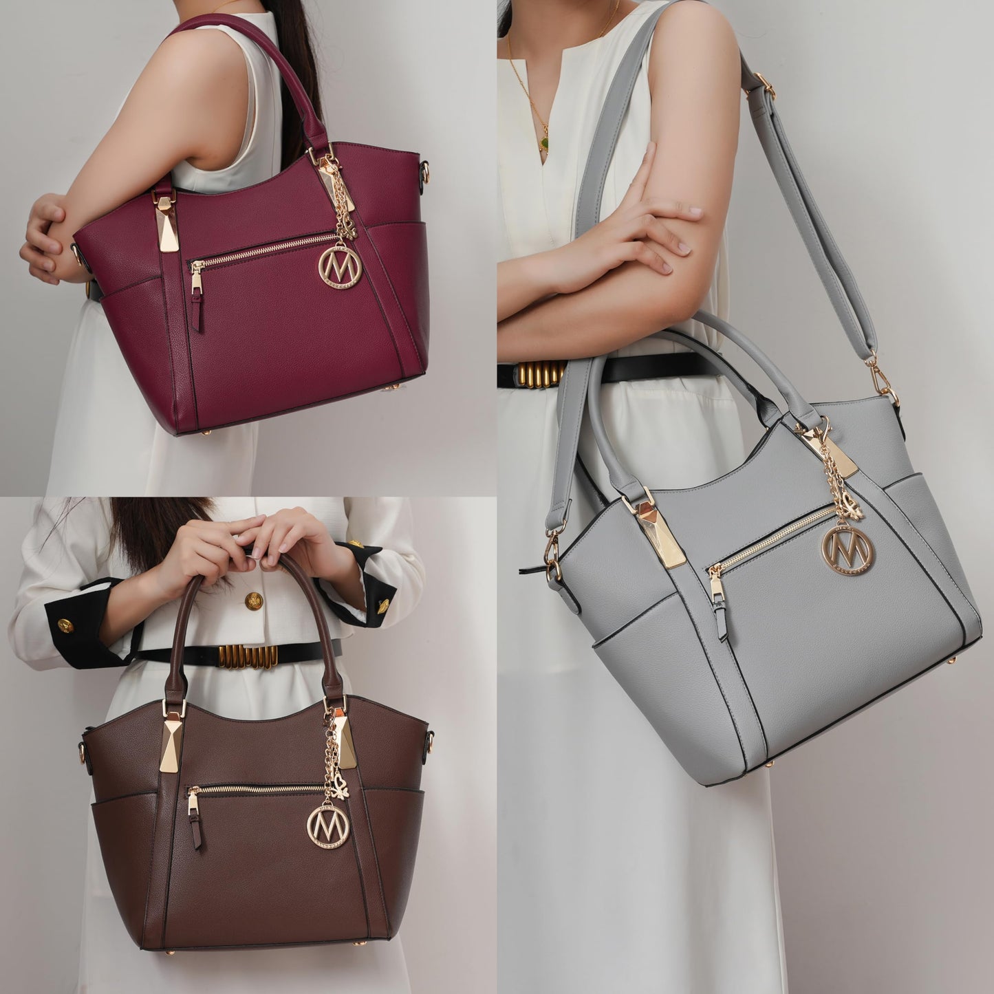 MKF Collection Tote Bag for Women Vegan Leather Shoulder Bag – Top-Handle Purse, Ladies Handbag by Mia K