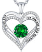CDE Forever Love Heart Necklaces for Women, Wedding Anniversary, Valentine's，Birthday Mothers Christmas Day Gifts for Mom, Mother, Wife, S925 Silver Jewelry with Birthstone Pendant