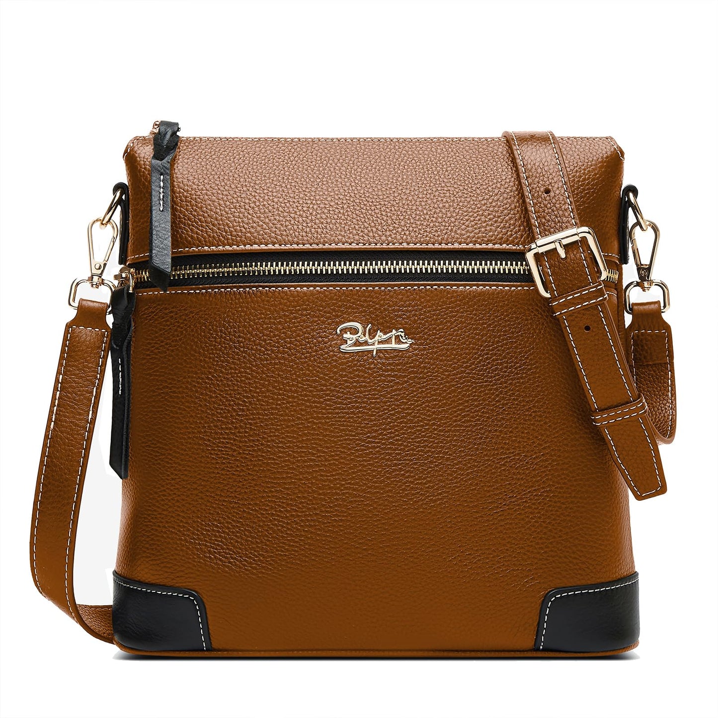 BOYATU Leather Crossbody Bag for Women: Designer Shoulder Purse for Travel - Trendy Genuine Leather Handbag for Everyday