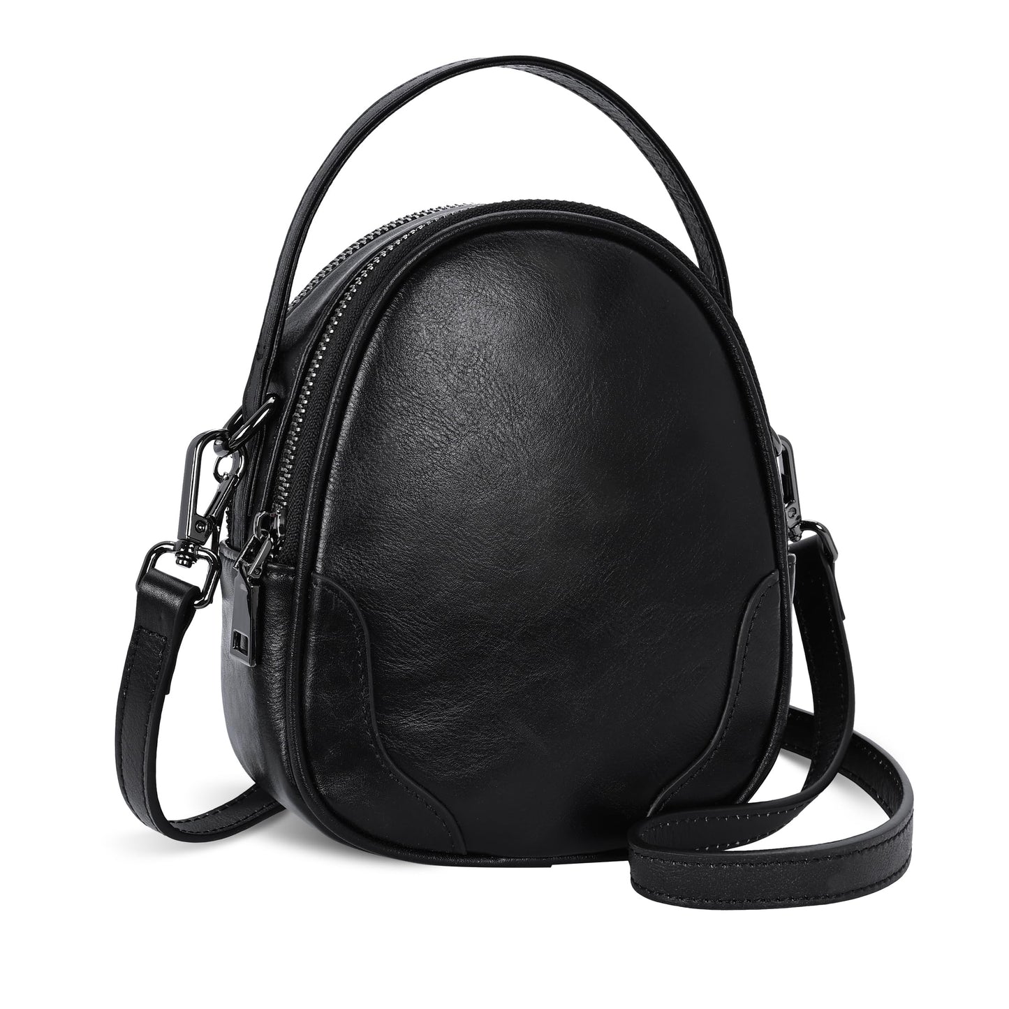 Iswee Small Crossbody Bag for Women Small Leather Shoulder Purse Phone Bag | Designer Satchel Handbags Ladies Pocketbooks with 2 Adjustable Strap 3-Way Carry Multi-pocket Organizer Mini Bag