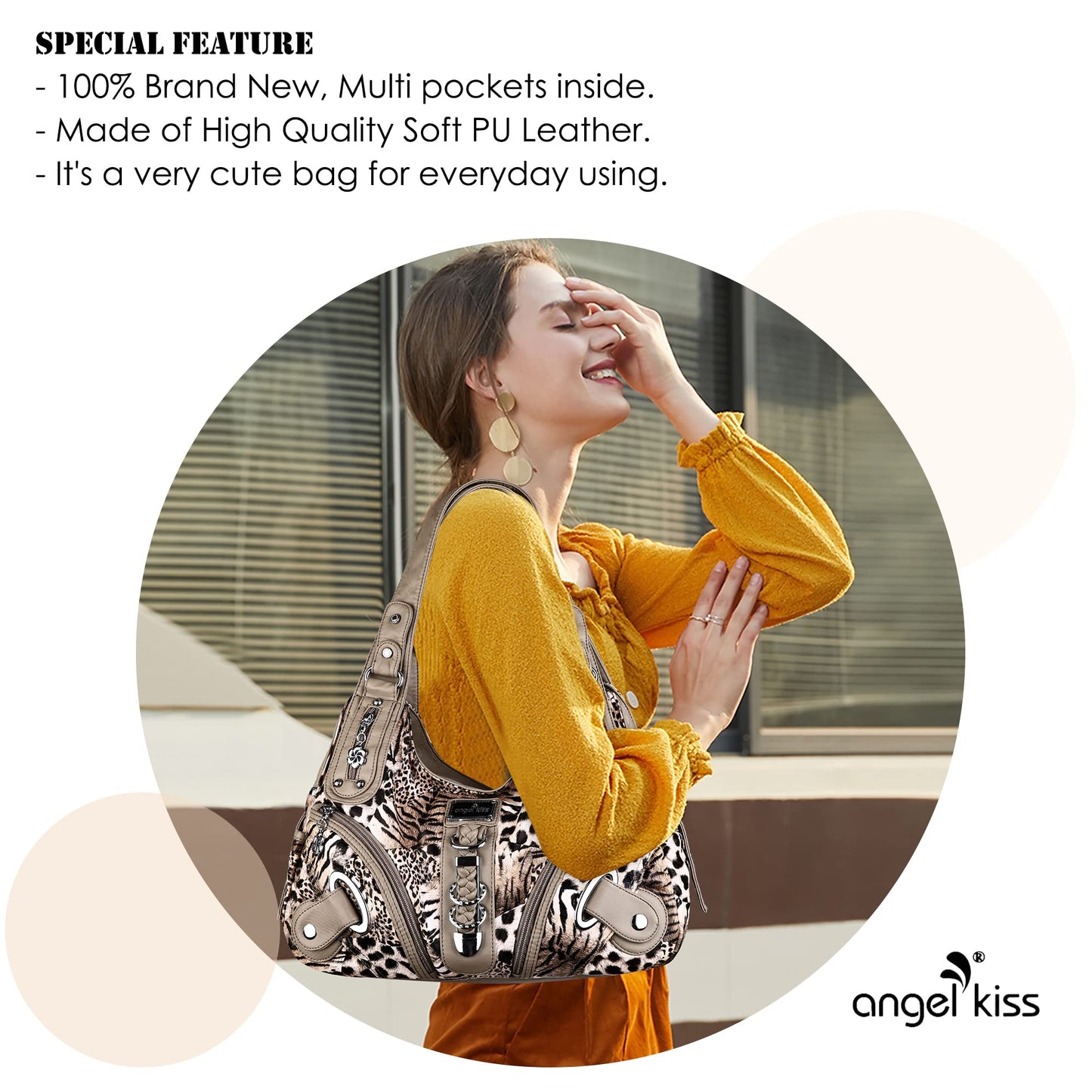 Angelkiss Hobo Purses and handbags for Women Satchel Handbag Women Purses Large Daily Shoulder Bags