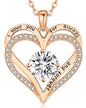 LOUISA SECRET Double Love Heart Birthstone Necklaces for Women, Birthday Gift for Girlfriend, Anniversary Jewelry Gift for Her, 925 Sterling Silver Jewelry Christmas Anniversary Birthday Present Gifts for Wife Girlfriend Mom Grandma Daughter