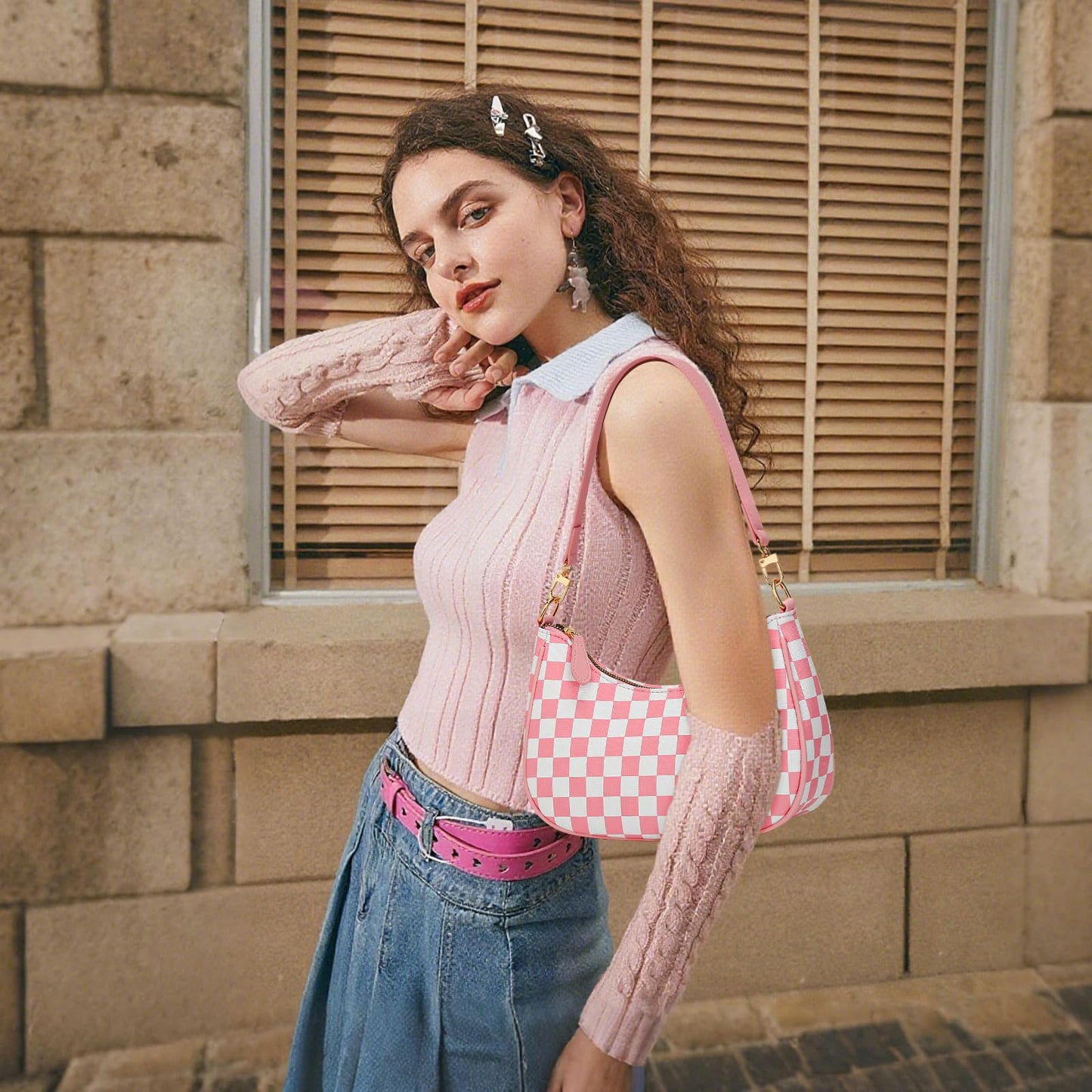 KKXIU Shoulder Bag for Women Cute Hobo Purses and Handbags Retro Clutch Underarm Purse | Cute