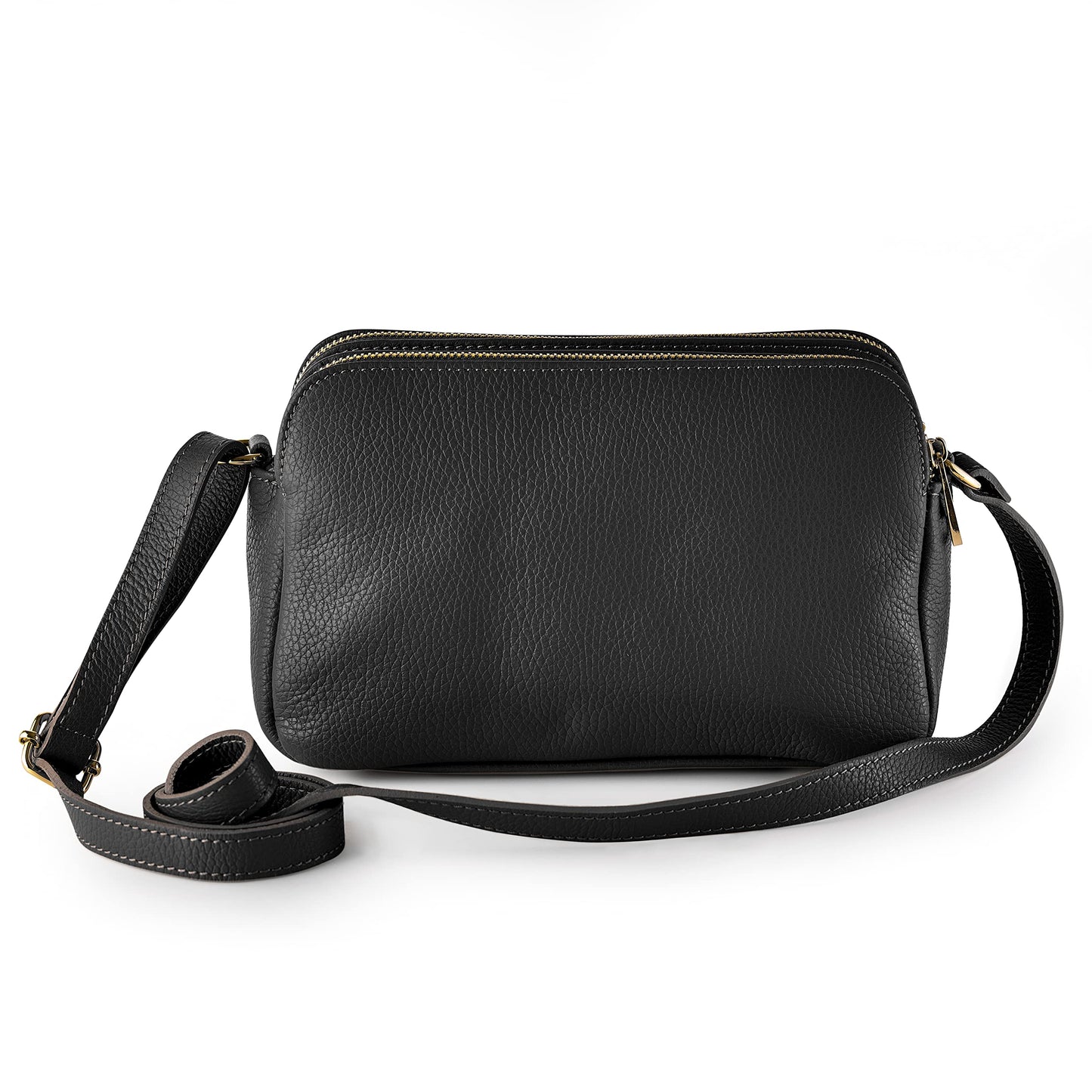 Baroncelli Crossbody Bag Made in Italy with Long Stripe Genuine Italian Soft Leather