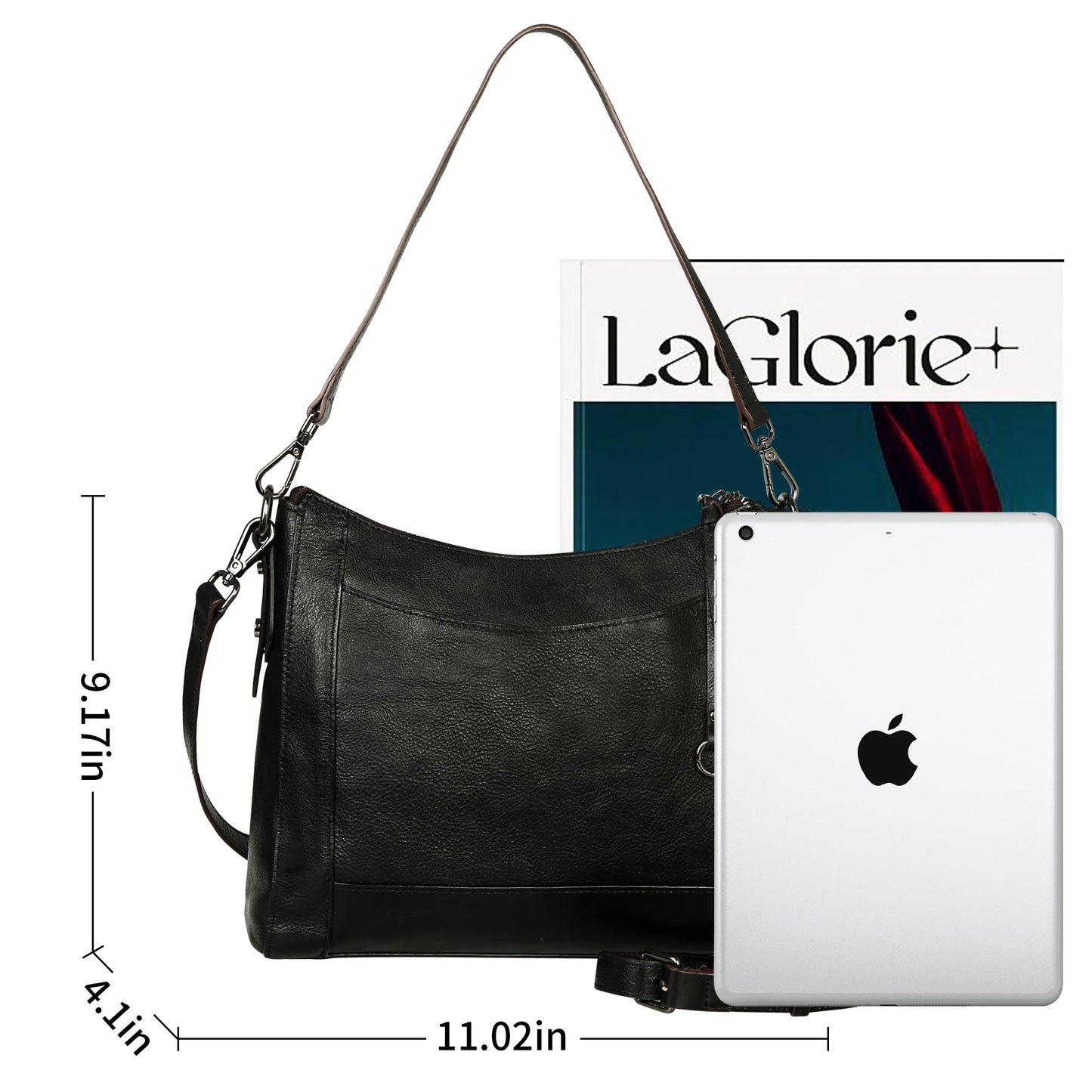 Iswee Leather Crossbody Bags for Women Shoulder Purse Medium Hobo Genuine Leather Satchel Purses and Handbags