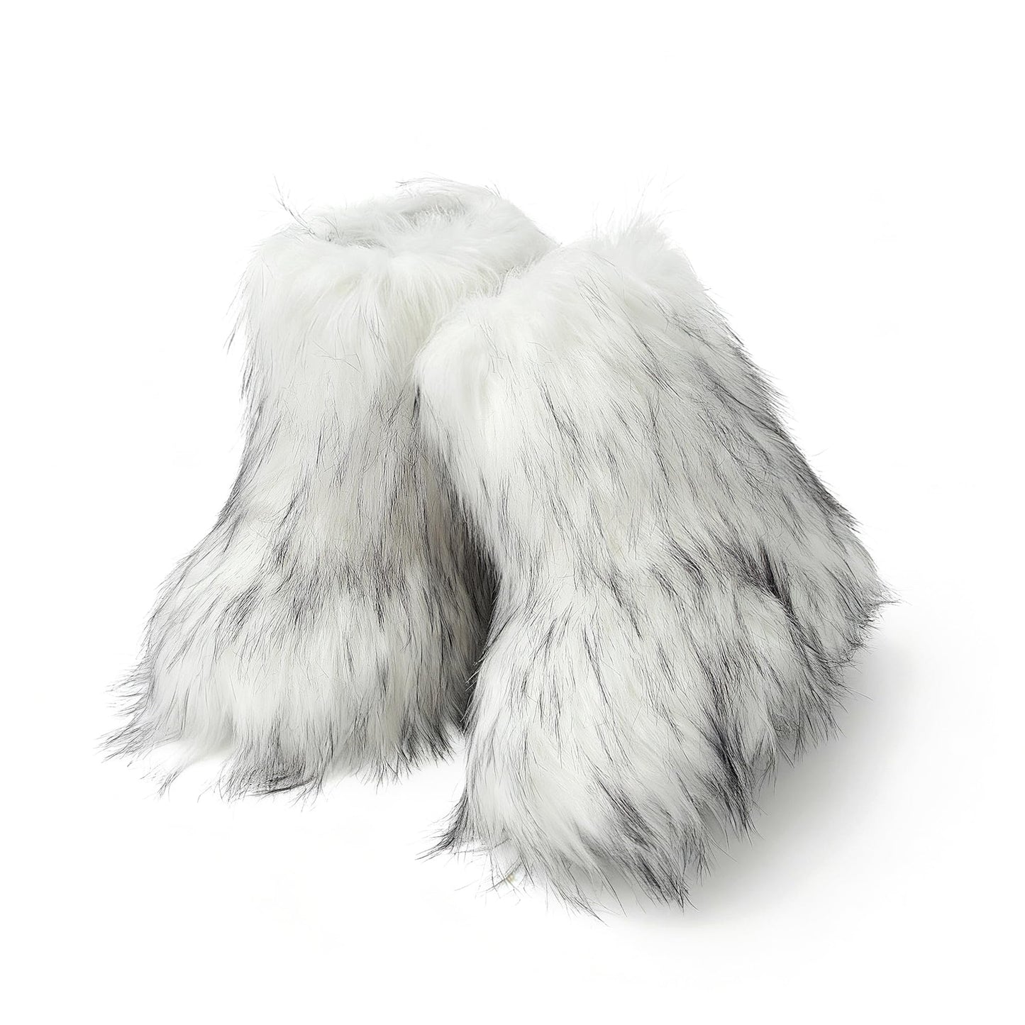 Wnshonzy Fur Boots for Women Snow Furry Fluffy Platform Flat Ankle Mini Boot Winter Round Toe Y2k Comfortable Mid-Calf Short Outdoor 2025