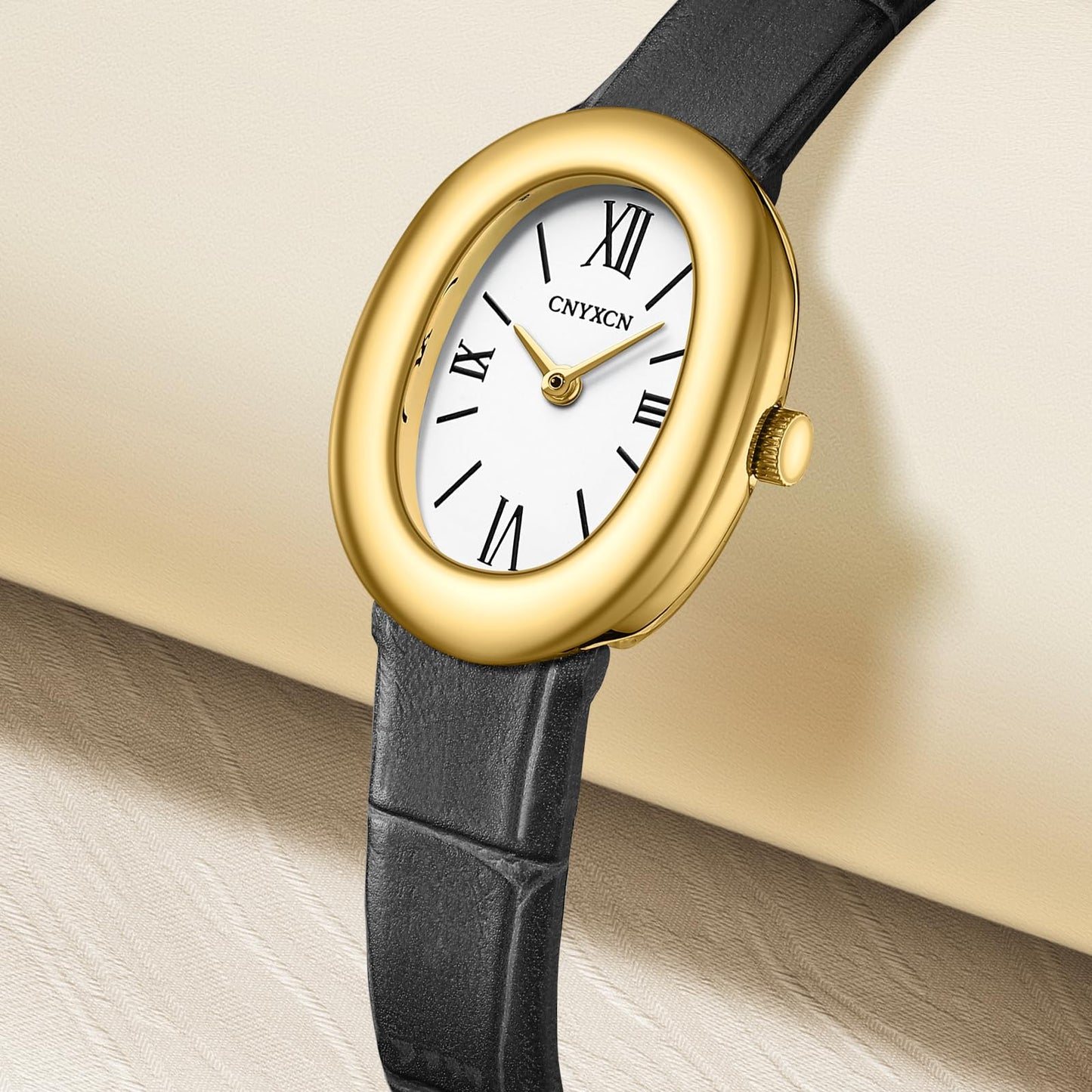 CNYXCN Women's Bracelet Gold Watch - Vintage Elegant Oval Bangle Watch - Gold Jewellery Style Quartz Wristwatch - Gift for Her
