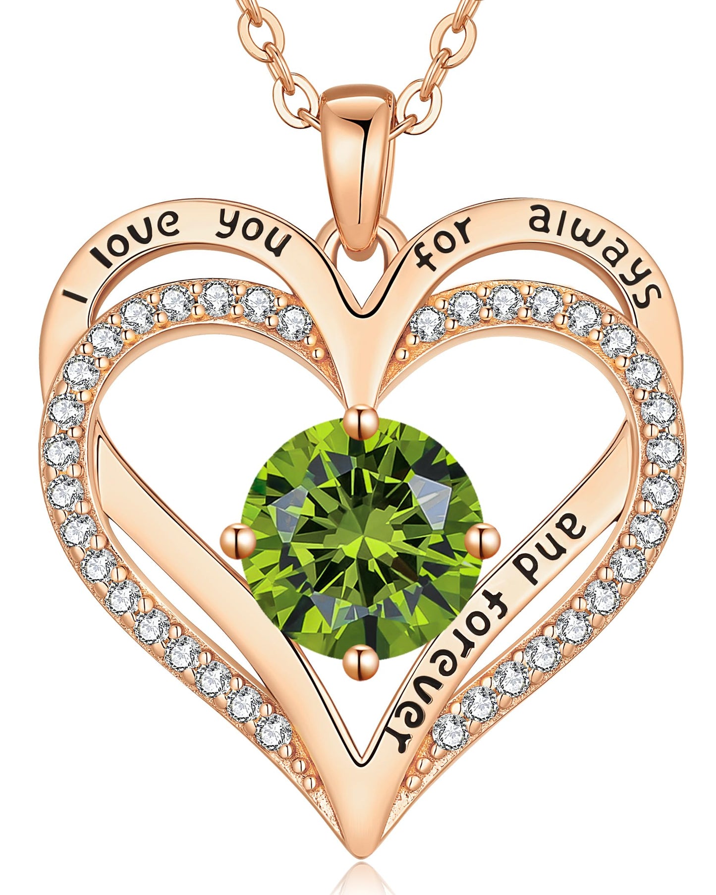 LOUISA SECRET Double Love Heart Birthstone Necklaces for Women, Birthday Gift for Girlfriend, Anniversary Jewelry Gift for Her, 925 Sterling Silver Jewelry Christmas Anniversary Birthday Present Gifts for Wife Girlfriend Mom Grandma Daughter