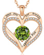 LOUISA SECRET Double Love Heart Birthstone Necklaces for Women, Birthday Gift for Girlfriend, Anniversary Jewelry Gift for Her, 925 Sterling Silver Jewelry Christmas Anniversary Birthday Present Gifts for Wife Girlfriend Mom Grandma Daughter