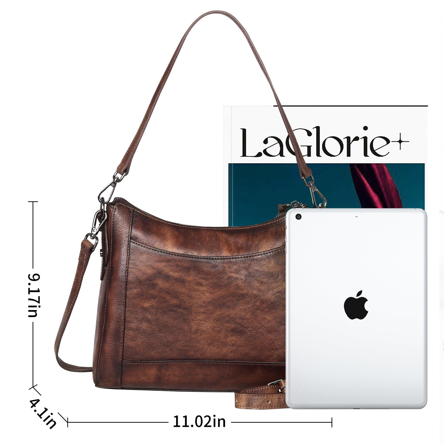 Iswee Leather Crossbody Bags for Women Shoulder Purse Medium Hobo Genuine Leather Satchel Purses and Handbags